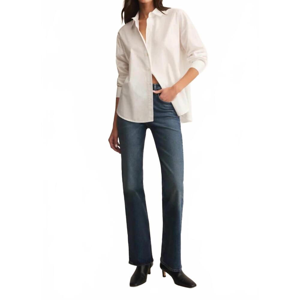 NEW Z SUPPLY women's elevated poplin button up in white